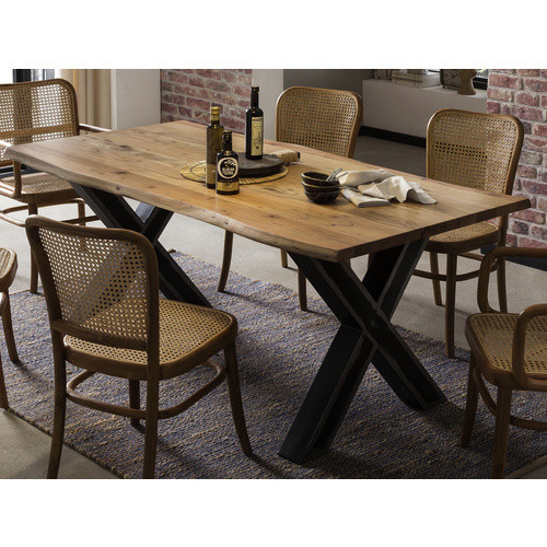SIT Tisch TABLES & CO aus Akazienholz in Braun mit Live Edge Design, H: 77 cm, B: 100 cm, T: 100 cm - Bild 3