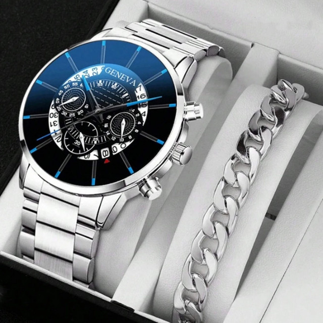 TVK Armbanduhr, Quarz, Edelstahl, Silber, Herren - Bild 1