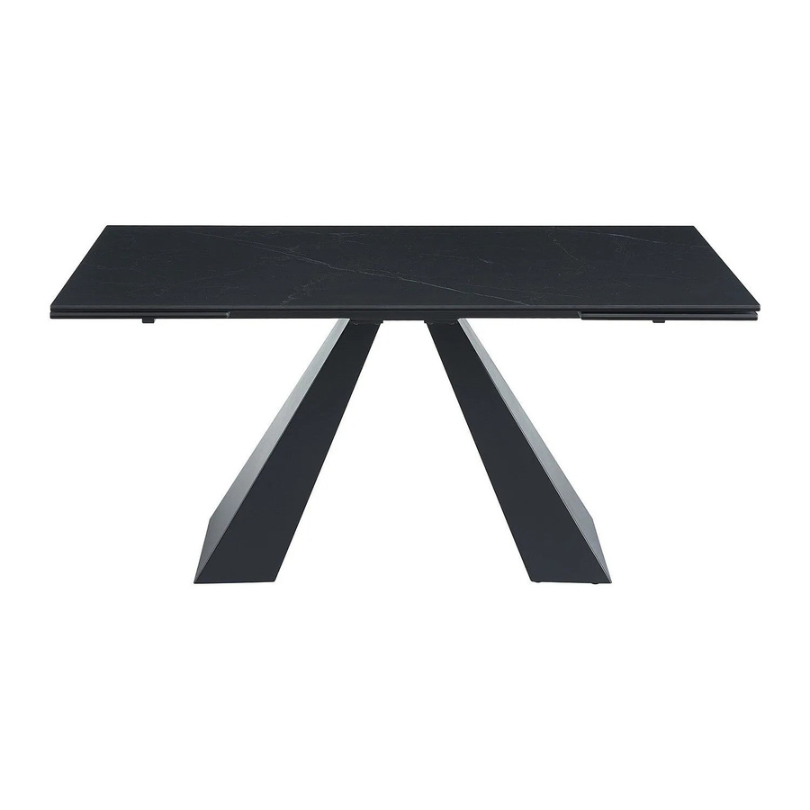 Vente-unique Esstisch Lozipa aus Keramik und Sicherheitsglas in Schwarz, ausziehbar, rechteckig - Bild 2