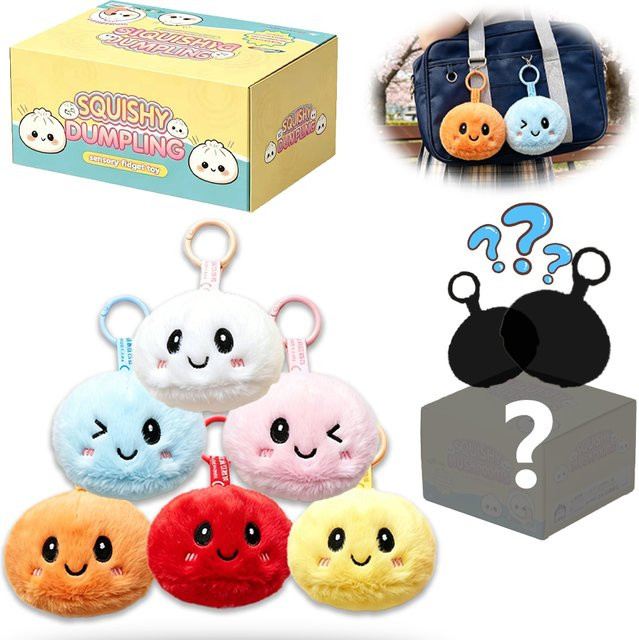 Bandai Cartoon-Dumpling Squishy Plüsch-Schlüsselanhänger, Blind Box - Bild 1