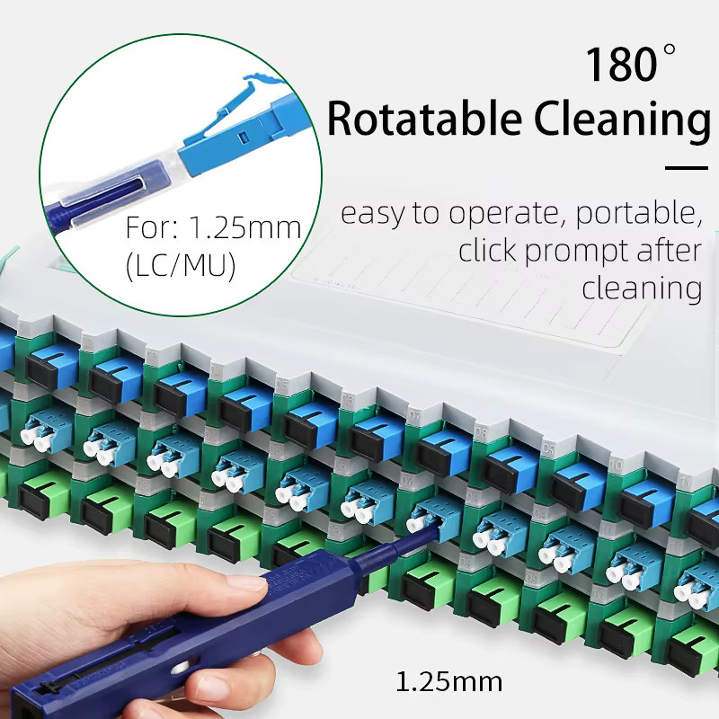 BYXGD Ein-Klick-Glasfaser-Reinigungsstift KOC125-250 für LC/SC/ST/FC-Steckverbinder, Blau - Bild 3