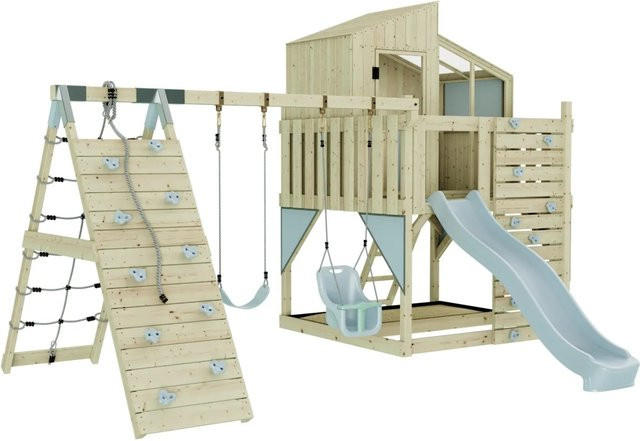 OutdoorToys Spielturm Finn mit Babyschaukel in Eisblau - Bild 1