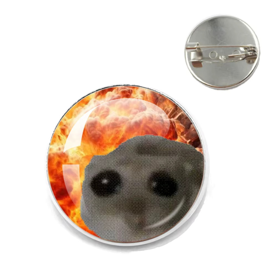 MSCHENGDORIS Brosche, Traurige Hamster Meme, Metall, Damen - Bild 2