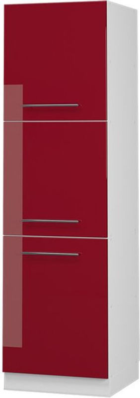 Vicco Herdumbauschrank Fame-line Vorratsschrank in Bordeaux Hochglanz mit Drehtüren, Breite: 60 cm, Höhe: 206,8 cm, Tiefe: 58 cm - Bild 1