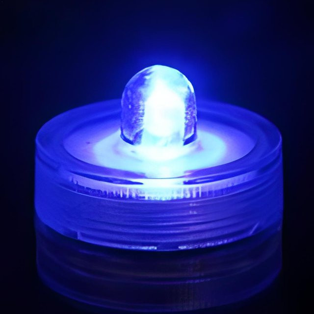 Wasserdichte LED-Unterwasser-Teelichter von GYROBALL in Blau, batteriebetriebene flammlose Dekoration für Vasen, Teiche und Aquarien - Bild 1