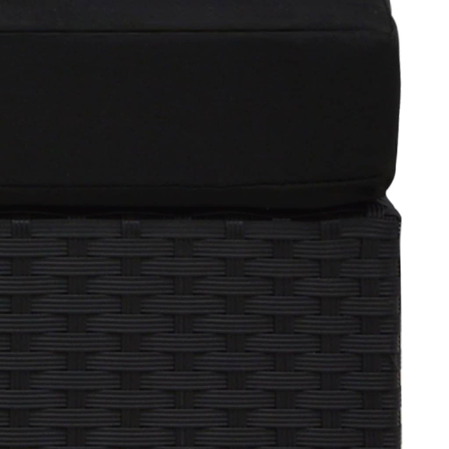 vidaXL Modulares Mittelsofa aus Polyrattan und Stoff in Schwarz mit Metallrahmen - Bild 2