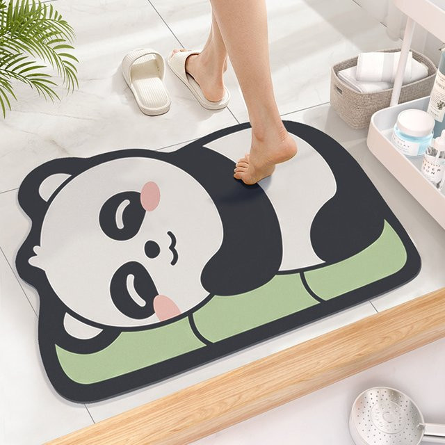 Home Clean Badezimmermatte aus Diatomeenerde mit Cartoon-Motiv, rutschfest und schnelltrocknend, Mehrfarbig, B/T: 60 x 40 cm - Bild 1
