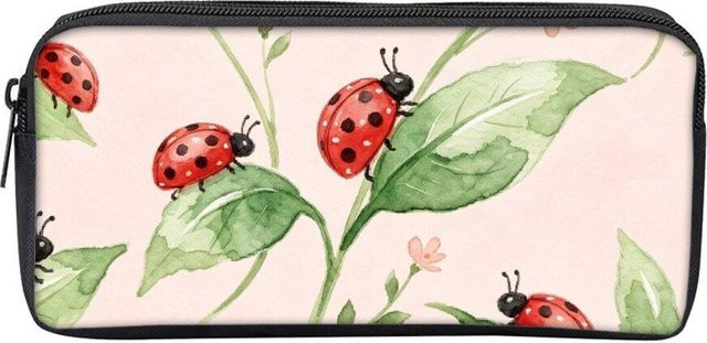 Fancy Style Studio Federmäppchen mit Marienkäfer, Blumen und Pilz-Print für Kinder, Mehrfarbig - Bild 1