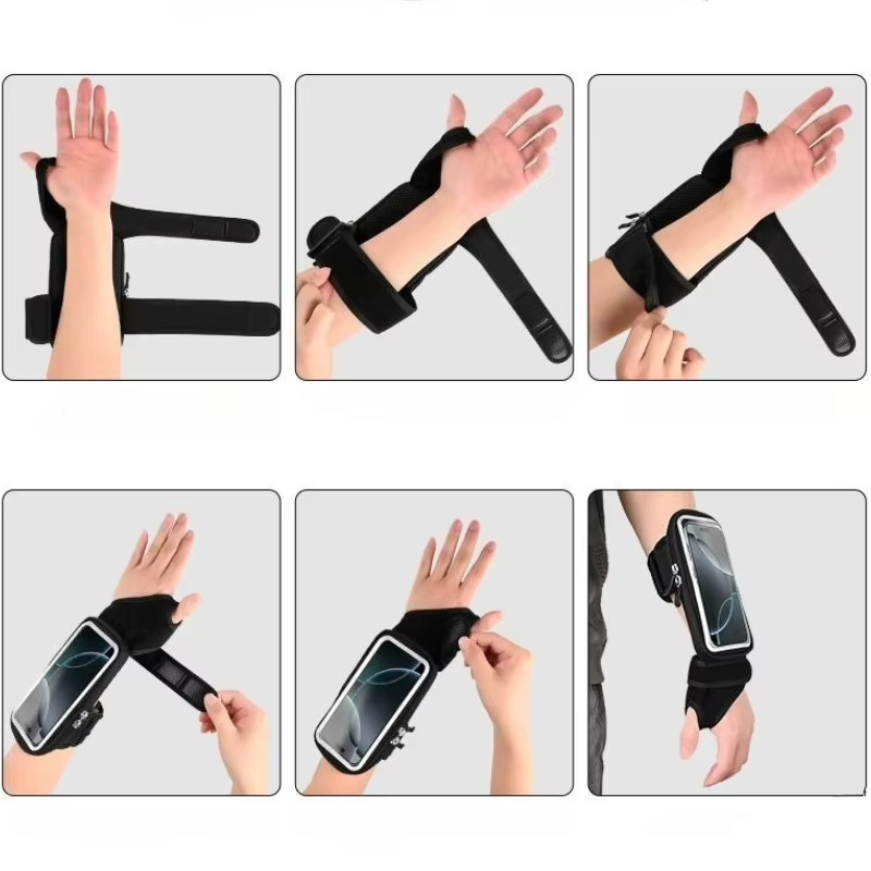 HAISSKY Outdoor Touchscreen Handgelenk Handytasche für iPhone, Samsung und Xiaomi in Schwarz oder Grau zum Radfahren und Fitness - Bild 5