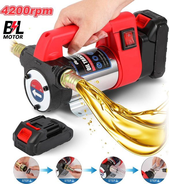 Makita 12-V-Diesel-Transferpumpe in Rot, kabellose Ölpumpe für Kerosin, Diesel und Benzin mit 990 W - Bild 1