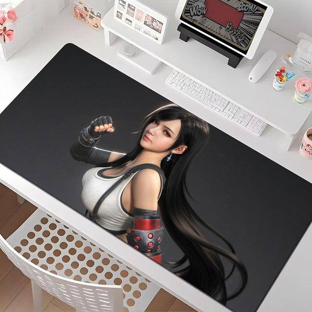 T-tifa Final Fantasy 7 Mauspad Schwarz aus Gummi für Computer und Gaming - Bild 1