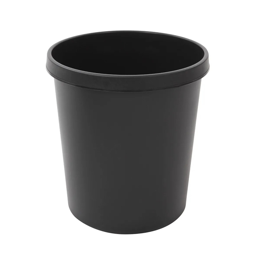 PROREGAL Klassischer Runder Kunststoff Papierkorb Schwarz, H x B x T: 32 x 31 x 31 cm - Bild 2