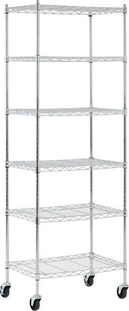 PROREGAL Gitterregal HADES Metallregal mit Rollen und 6 Gitterböden in Silber, H x B x T: 160 x 60 x 40 cm - Bild 1