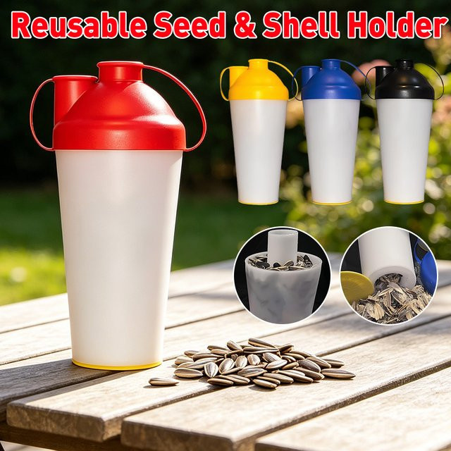 APWIKOGER 2-in-1 Snackbehälter für Sonnenblumenkerne und Nüsse, auslaufsicherer Samen- und Schalenhalter aus Kunststoff, B/T/H: 13,5 x 7,4 cm - Bild 1