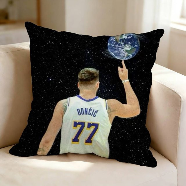 RVDV Kissenhülle Luka Doncic Basketball Motiv, quadratisch, schwarz, B/T/H: 30 x 30 x 0 cm - Bild 1