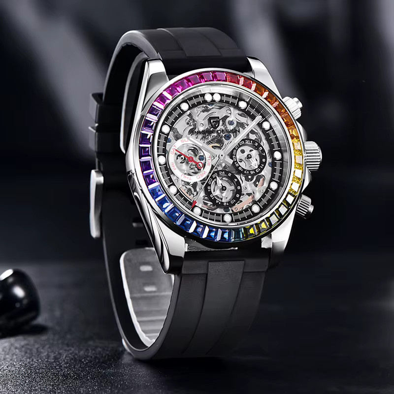 PAGANI DESIGN Armbanduhr, Automatik, Edelstahl, Regenbogen Lünette, 40 mm, Herren - Bild 2