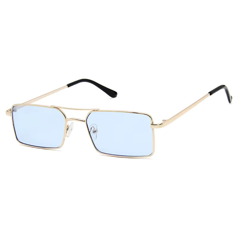 FUQIAN Sonnenbrille Rechteck, Metall, Vollrand, Gold, Unisex - Bild 4