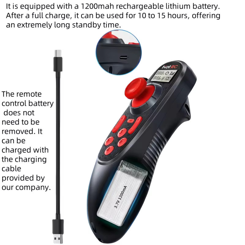 HOTRC DS600 Empfänger, Fernbedienung, 2,4 GHz, 6 Kanäle - Bild 2