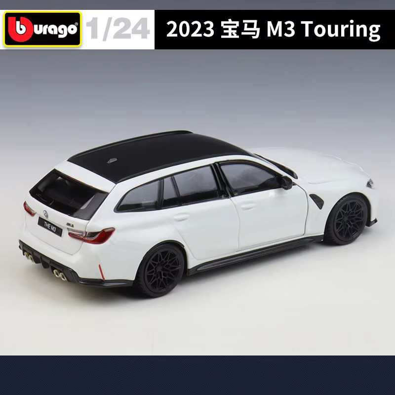 Bburago BMW M3 Touring, Miniaturmodellauto, 1:24, Metall, Weiß - Bild 1