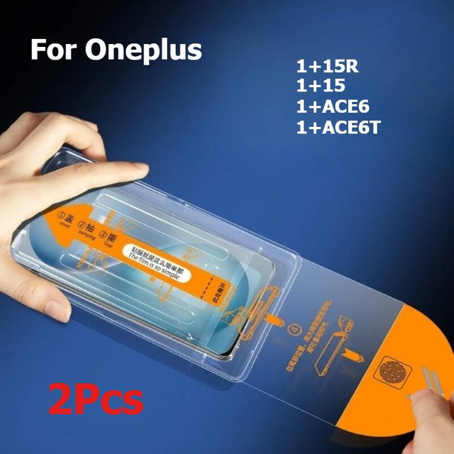 2er-Pack Staubfreie Panzerglas Displayschutzfolien für OnePlus 15R, 15 Ace, 6 und 6T in Transparent mit HD-Schärfe und Anti-Fingerprint-Beschichtung - Bild 1