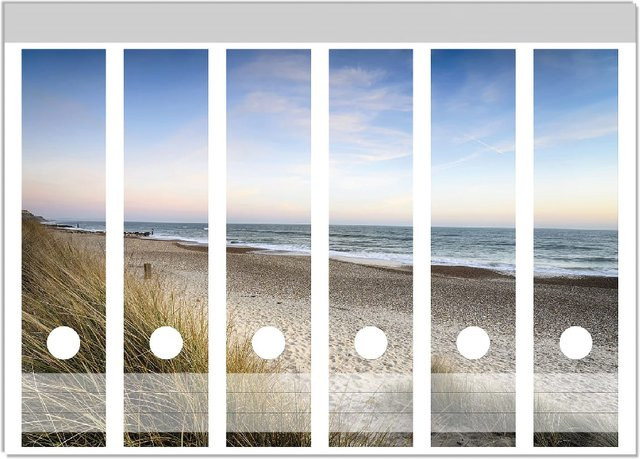 Wallario Ordnerrücken Sticker 12 Stück Motiv Strandspaziergang Ostsee in Multicolour - Bild 1