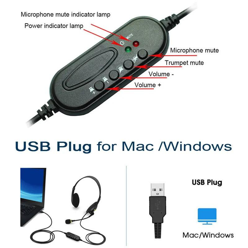 Kebidumei Gaming Headset On-Ear Kopfhörer mit Mikrofon und Lautstärkeregler Schwarz USB-Kabelgebunden für PC - Bild 3