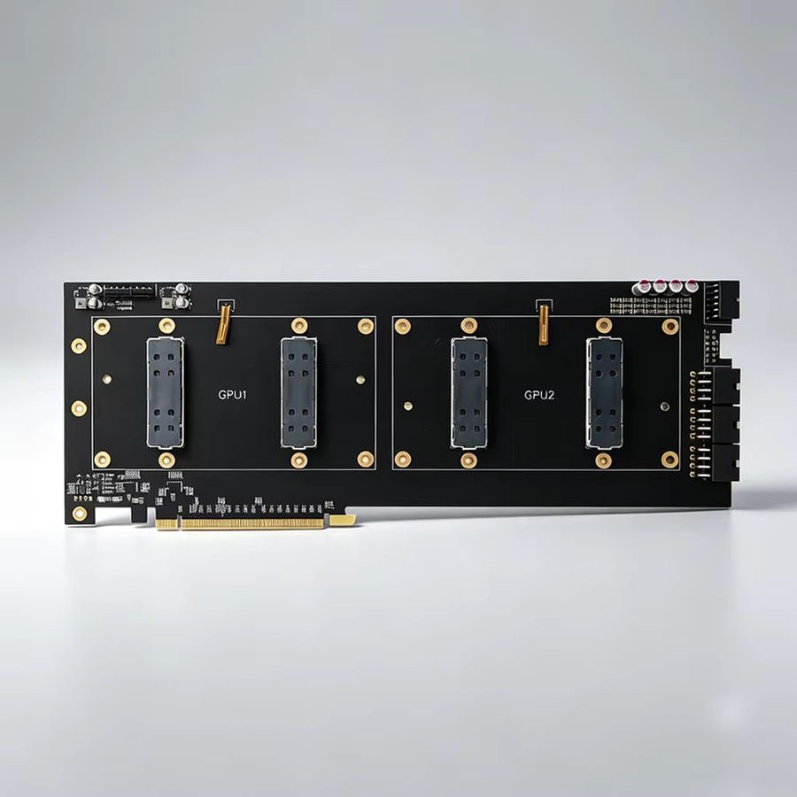 Nvidia PCIe 3.0 x16 zu 2x x8 Splitter-Karte für V100 SXM2 Dual GPU mit 300GB/s NVLink 2.0 6-Lane Breakout-Board für HPC, AI und Deep Learning in Schwarz - Bild 2