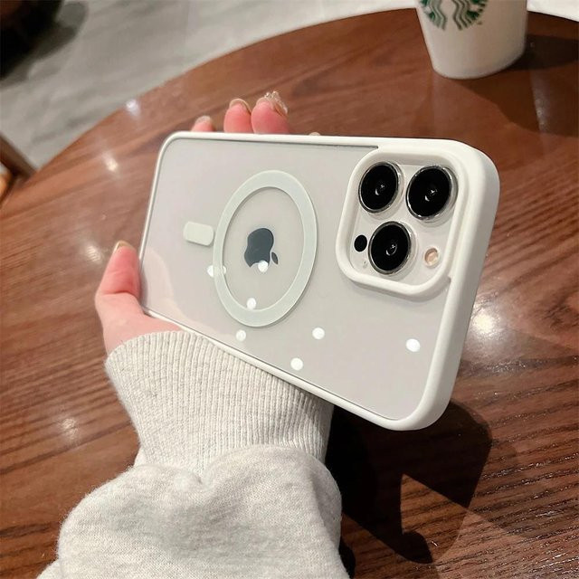 Stoßfeste Apple iPhone Hülle mit Magnetischer MagSafe Unterstützung für iPhone 16 15 14 13 12 11 Pro Max Plus in Weiß - Bild 1