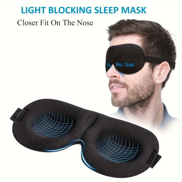 FUBEICHLY Schlafmaske, Unisex, 3D Lichtblockierend, Polyester - Bild 1