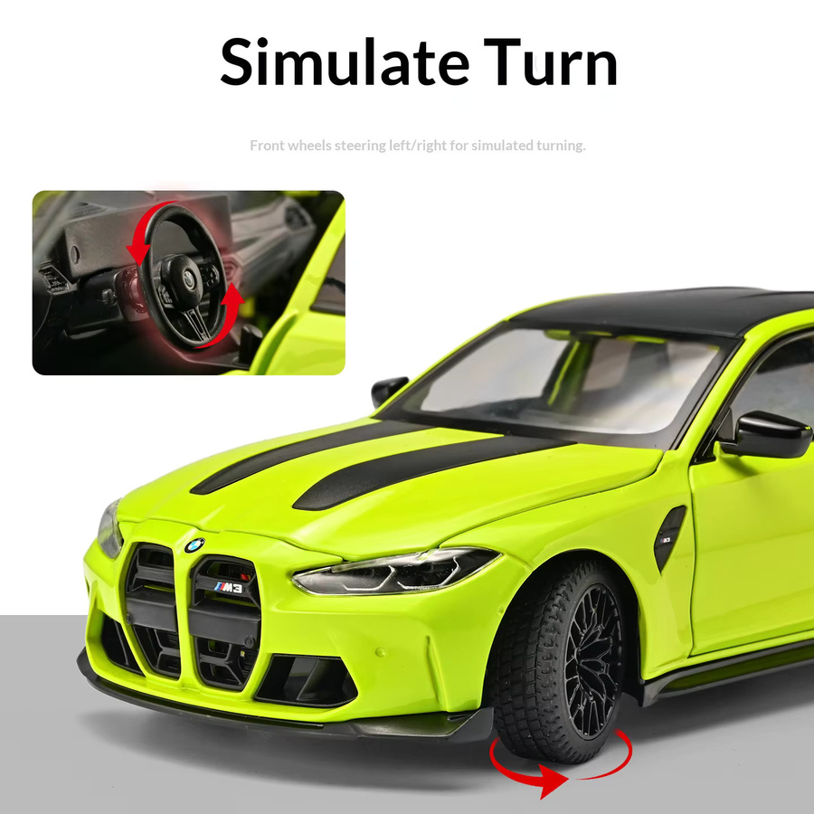 Maisto BMW M3 Automodell, 1:24, Metall, Gelb - Bild 5