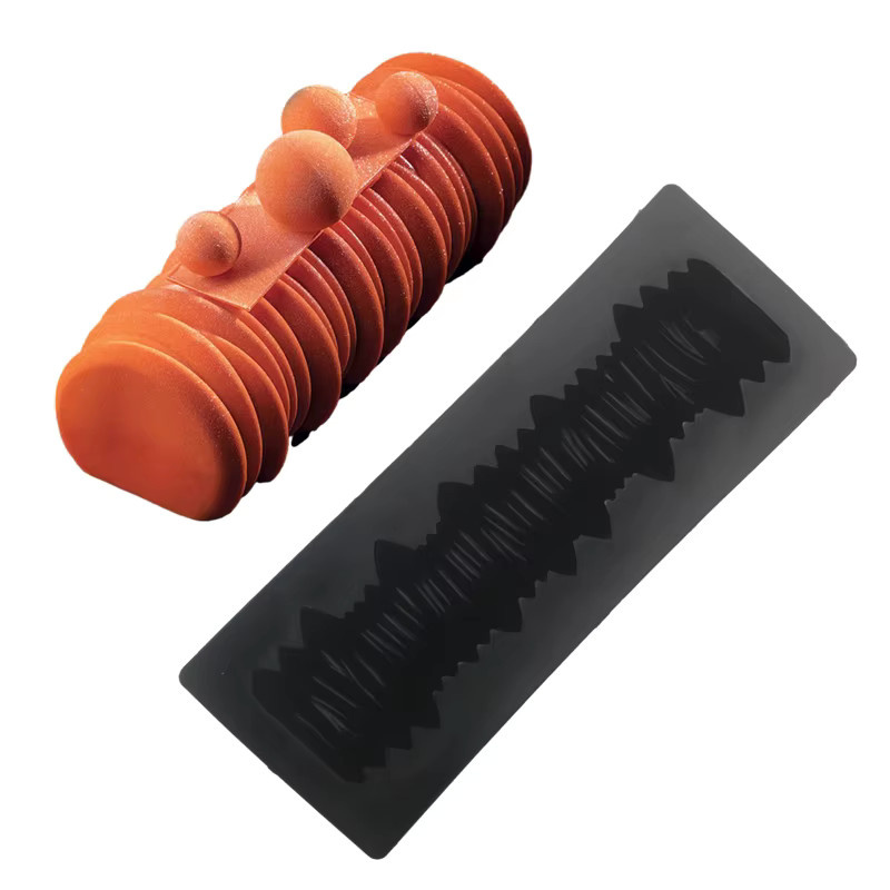 Silikon Mousse-Form in Herzform, Backform für Kuchen und Gebäck, Orange - Bild 2