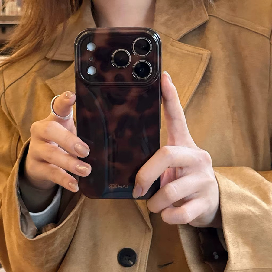 Lamber Handyhülle im Retro-Stil für Samsung Galaxy S20 S21 S22 S23 S24 S25 FE Plus Note20 Ultra 4G 5G, Glänzende Hartschale aus PC, Braun - Bild 2
