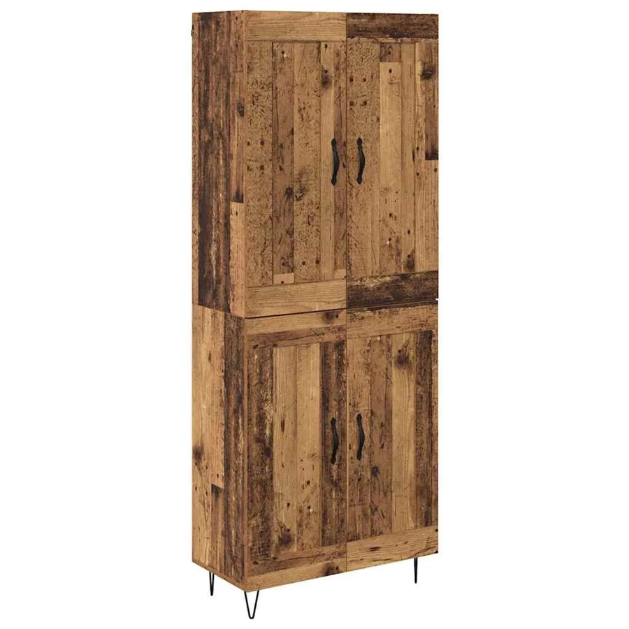 vidaXL Highboard aus Altholz in Braun, B/T/H: 69,5 x 34 x 180 cm - Bild 2