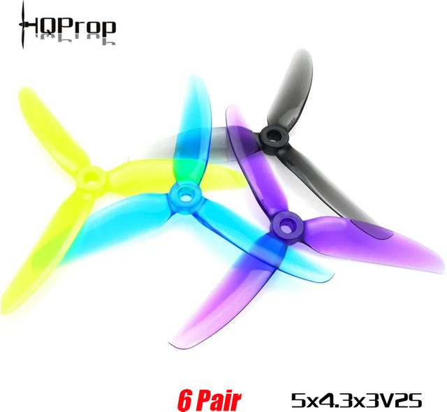 HQPROP 5X4.3X3V2S 5043 3-Blade PC Propeller Grey 6-Paar-Set - Bild 1