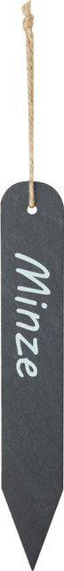 Kräuterstecker Minze aus Steingut in Natur, H x B x T: 21 x 3,3 x 0,5 cm - Bild 1