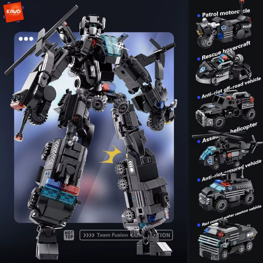 KAVOWORLD Polizei-Actionfigur, Baustein-Set, 691 Teile - Bild 2