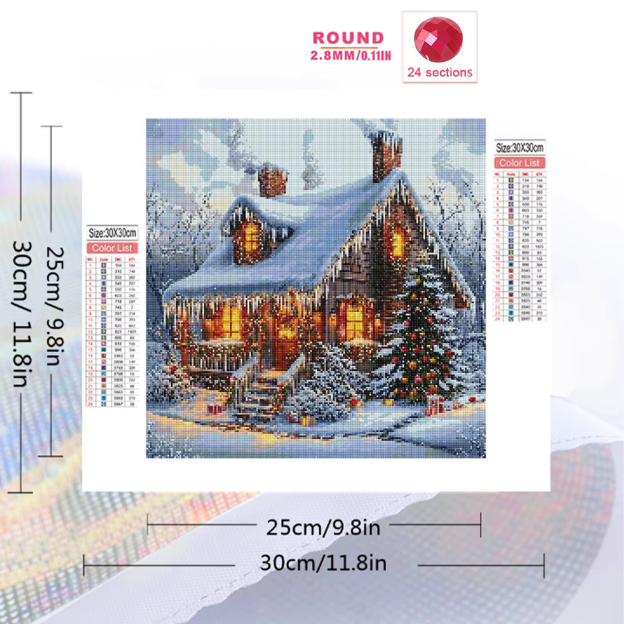 Evershine DIY Diamant Stickerei Haus Landschaft Malerei als Acryl Handwerk mit quadratischen Mosaiksteinen in Multicolour, B/T/H: 20 x 20 x 20 cm - Bild 2