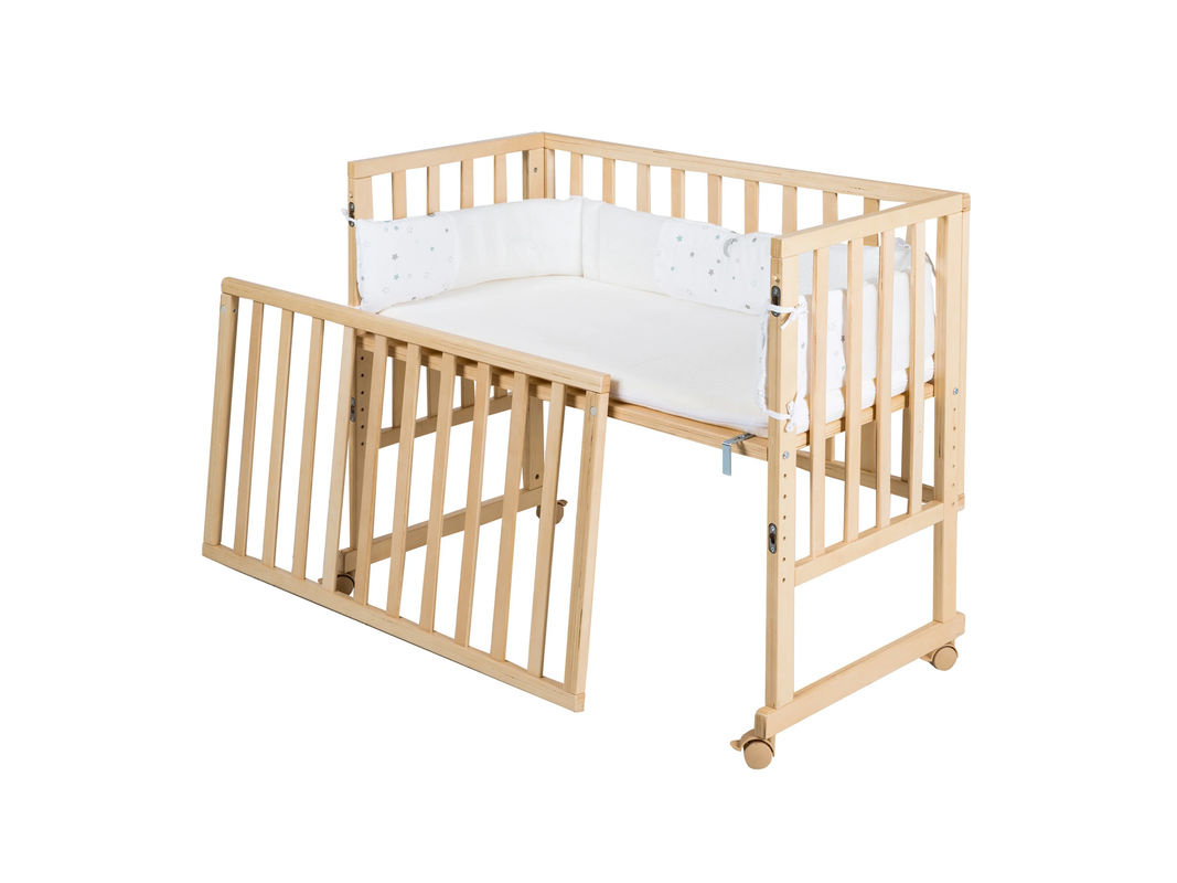 Roba 3in1 Stubenbett Safe Asleep Sternenzauber aus Massivholz in Natur Lackiert mit Stoff und Drop-Side B/T/H: 120 x 60 x 90 cm - Bild 2