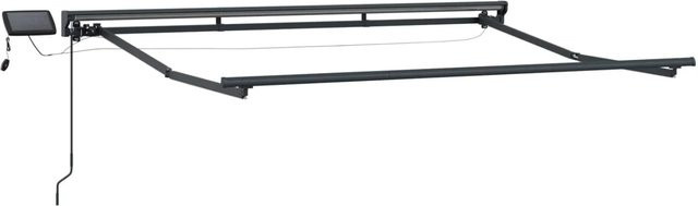 vidaXL Manueller Markisenrahmen mit LEDs in Anthrazit, B/T/H: 350 x 250 x 160 cm - Bild 1