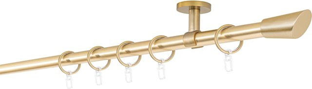 ONDECO Deckenträger Classic 1-läufiges Rohr in Messing-Matt mit 370 cm Endstück-Ausladung, Durchmesser: 20 mm - Bild 1