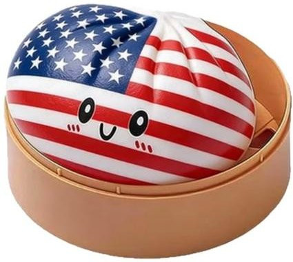Forseed Nationale Flagge Teigtasche Quetschspielzeug, Cartoon-Ausdruck - Bild 1