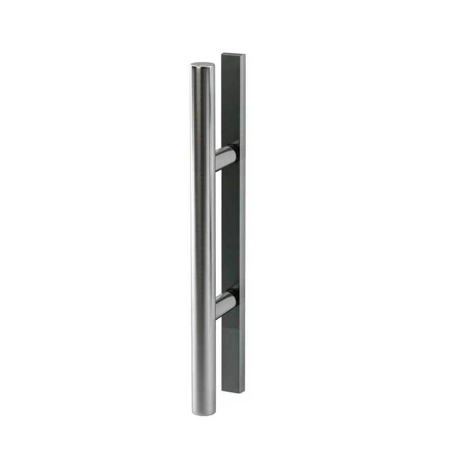 Levidor Glasschiebetür Stangengriff Paar Rund Wandseitig Flach 35 cm Edelstahl Silber - Bild 2