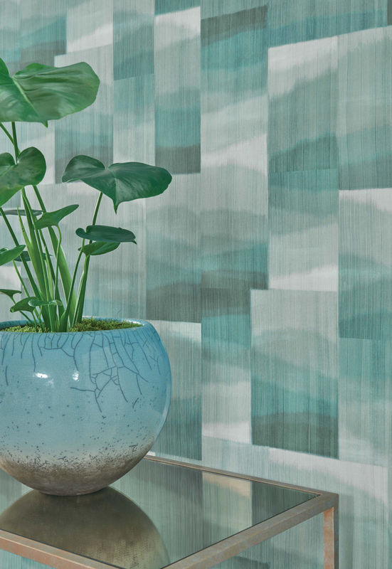 Osborne & Little Tapete Kirigami in Teal mit japanischem Streifenmotiv aus Vinyl - Bild 2