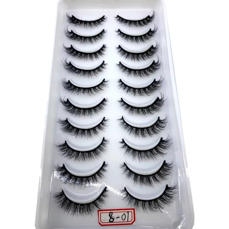 AMSDCN Künstliche Wimpern, 3D-Nerz, Schwarz, 10 Paar, Unisex - Bild 2