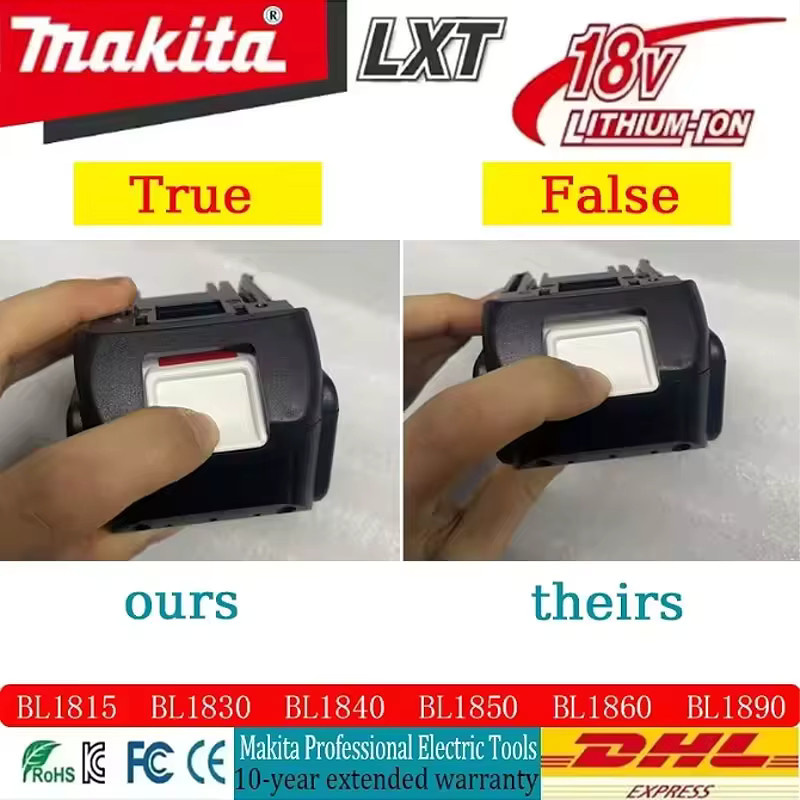 Makita 18V Lithium-Ionen Akku mit 6,0 Ah für BL1850, BL1840 und BL1830B in Schwarz - Bild 4