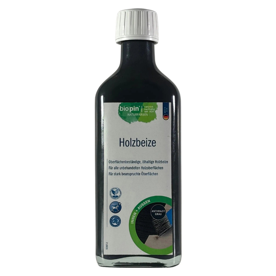 Biopin Holzbeize Anthrazit Grau wasserabweisend 0,25 l - Bild 2