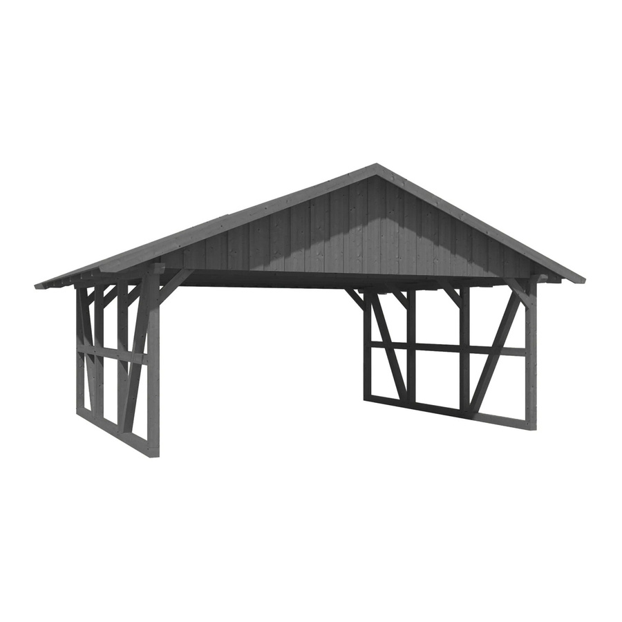Skan Holz Carport Schwarzwald aus Fichtenholz mit Dachschalung in Grau, B: 684 cm, T: 600 cm - Bild 2