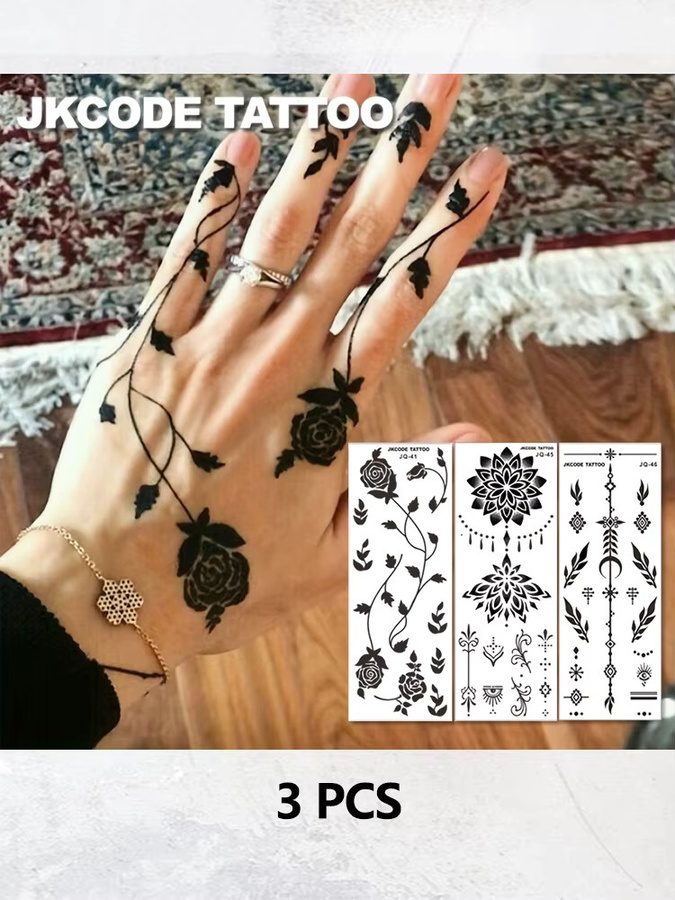JKCODE TATTOO Henna Tattoo-Aufkleber, Damen - Bild 5