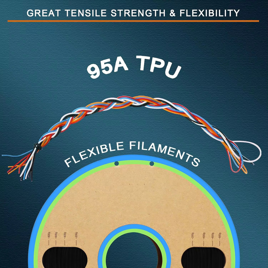 MANLANG TPU-Filament 1,75 mm rot, flexibles FDM 3D-Drucker-Filament mit 250 g - Bild 2