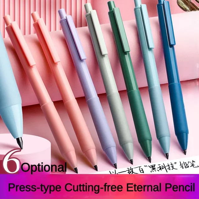 6-teiliges Infinity-Bleistift-Set in Pink, tintenloser Graphit-Stift für Schule, Büro und Kunstskizzen, HB - Bild 1